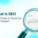 What is SEO and how does it work for businesses – Techabyte overview with analytics graph