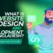 Illustration of a man explaining website design and development in Bangladesh – A Beginner’s Guide