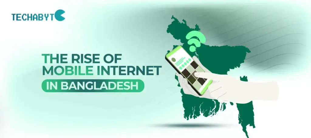 Illustration of mobile internet growth in Bangladesh with smartphone and map – Techabyte