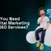Do you need digital marketing or SEO services? – 3D bearded man thinking on cloud with SEO magnifying glass and Techabyte branding