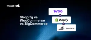 Shopify vs WooCommerce vs BigCommerce comparison – premium dark tech grid background with glowing platform logos and vs badges for eCommerce platform guide