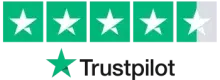 Green bar with five white stars for a top rating.